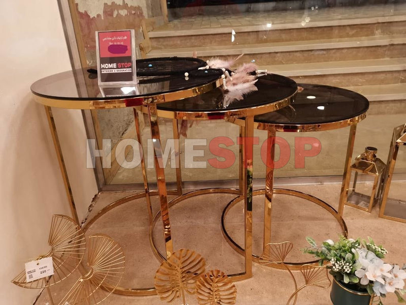 round single-lined 3 pcs Stainless 304 Side Table